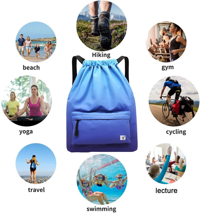 Risefit حقيبة ريسفيت المقاومة للماء بحبل سحب، حقيبة رياضية للرجال والنساء - Image 4